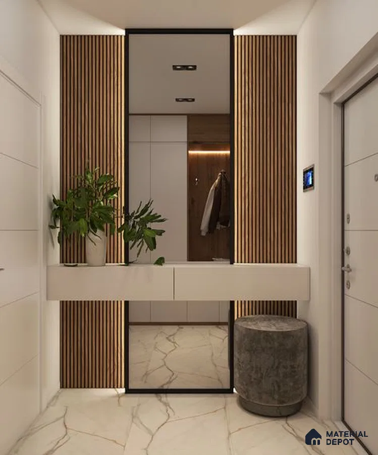 A bathroom with a large tub in the middle of the room and two sinks and two sinks on the wall next to a bathtub in front of a window sill of a window sill of it is shown